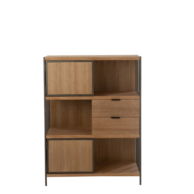 J-Line kast verschillende compartimenten hout/metaal 90x40x120.5cm 2999958 large
