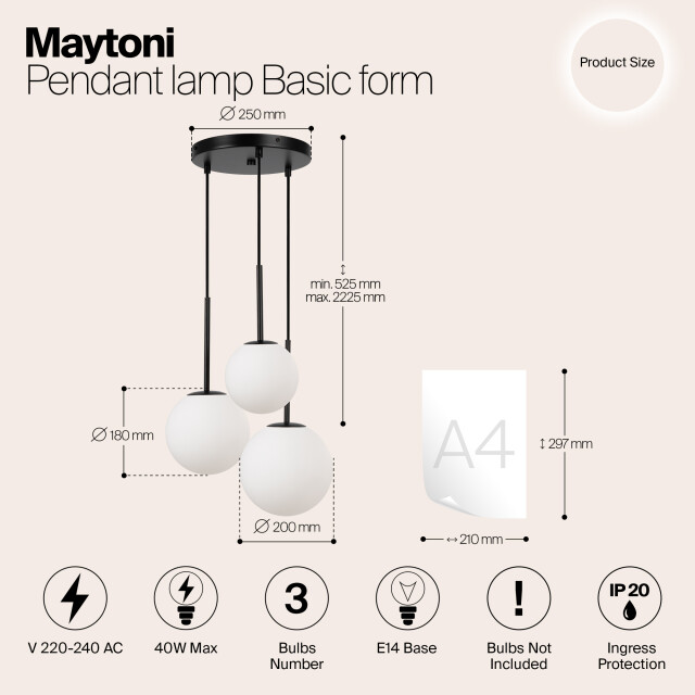 Maytoni hanglamp basic form - Ø40 2993425 large