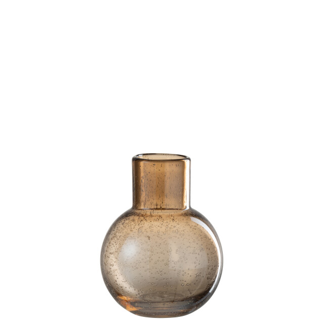 J-Line vaas bol met hals glas amber small 14.5x14.5x19cm 2997459 large
