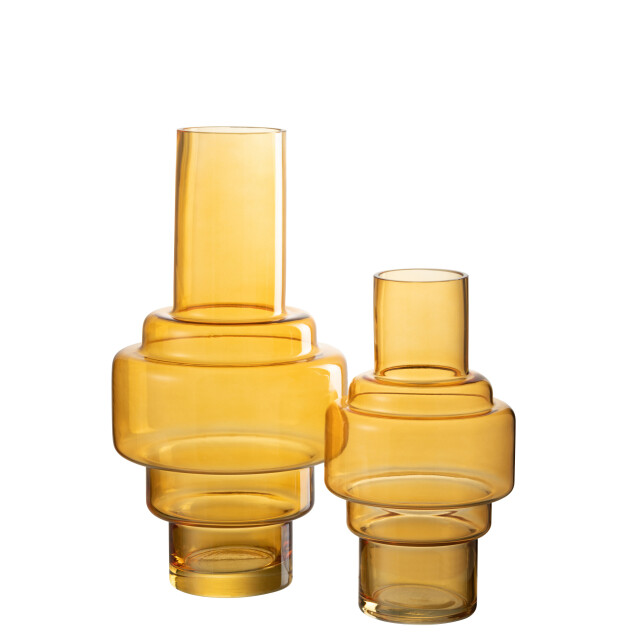 J-Line vaas rino glas oker large 17.5x17.5x36cm 2997571 large