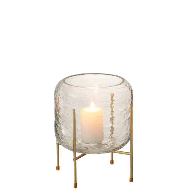 J-Line vaas rond op voet glas small 19x19x22.5cm 2997558 large