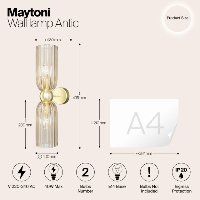 Maytoni wandlamp antic - Ø10 2993553 large