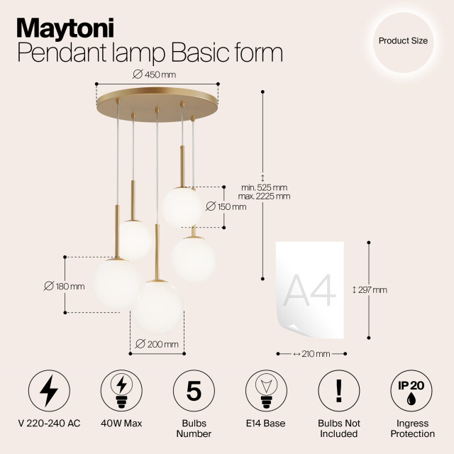 Maytoni hanglamp basic form - Ø58 2993434 large