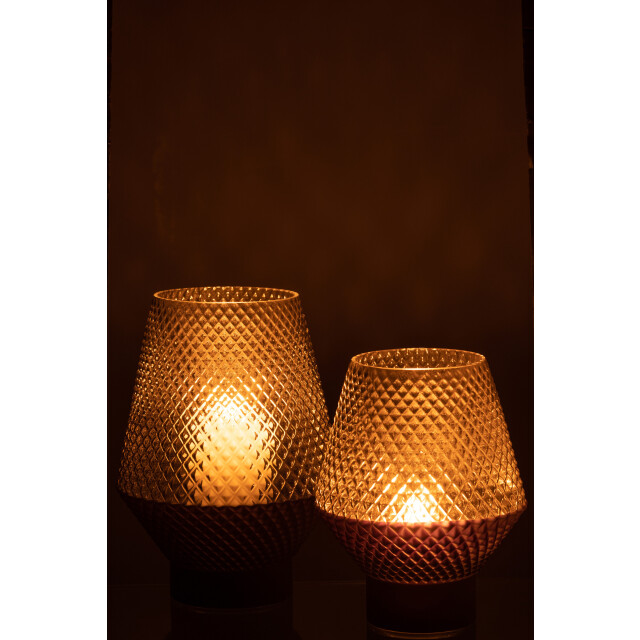 J-Line vaas motief glas large 18.5x18.5x26cm 2997585 large