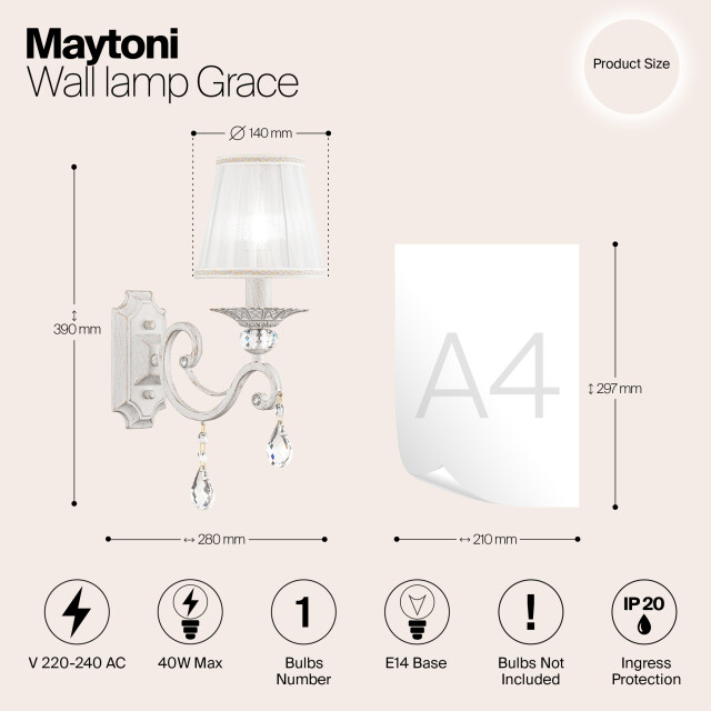 Maytoni wandlamp grace met goud 2994143 large