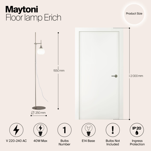 Maytoni vloerlamp erich nikkel Ø25 2993950 large