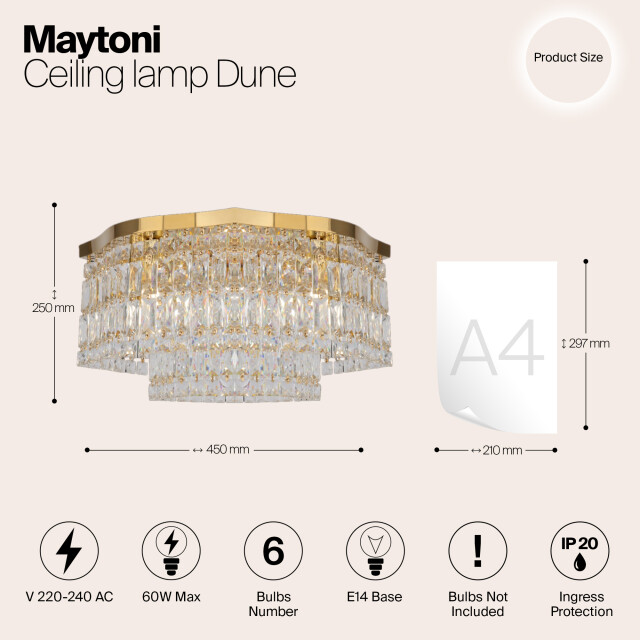 Maytoni plafondlamp dune - 3173334 large