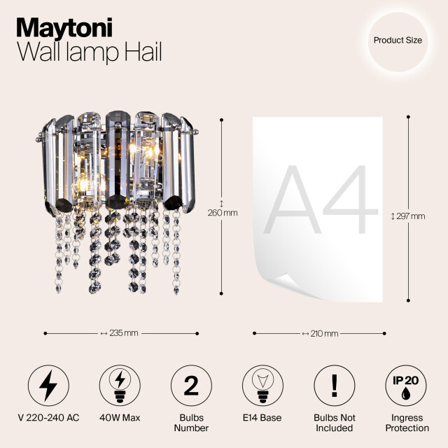 Maytoni wandlamp hail chroom 2994117 large