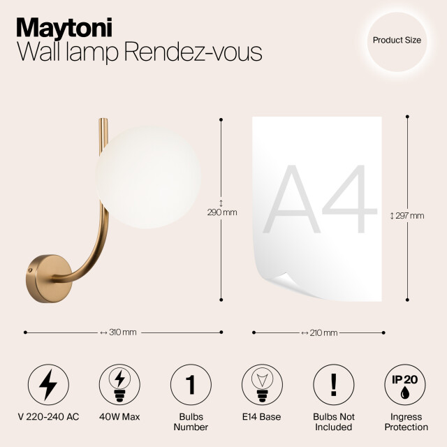 Maytoni wandlamp rendez-vous messing 2993906 large