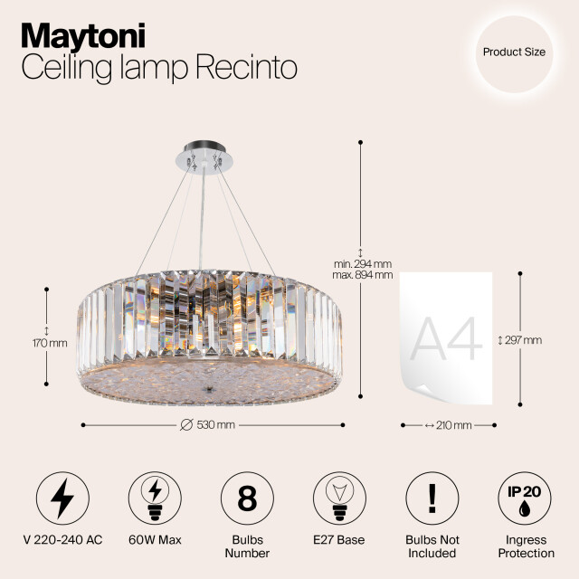 Maytoni plafondlamp recinto chroom Ø53 3173330 large