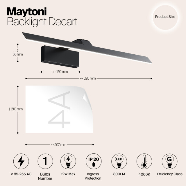 Maytoni achtergrondverlichting decart - 3173396 large