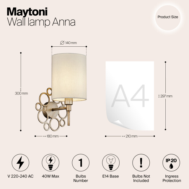 Maytoni wandlamp anna - 2994157 large