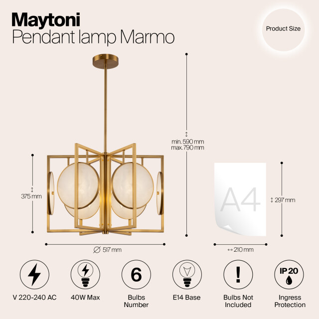 Maytoni hanglamp marmo - Ø51,7 2994293 large
