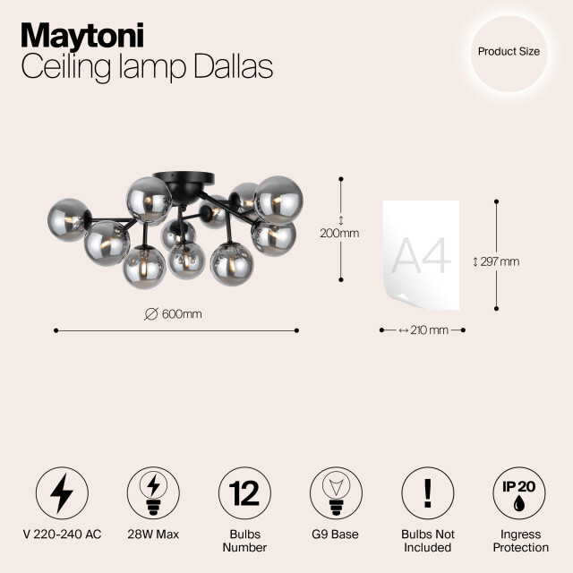 Maytoni plafondlamp dallas - Ø60 3173338 large