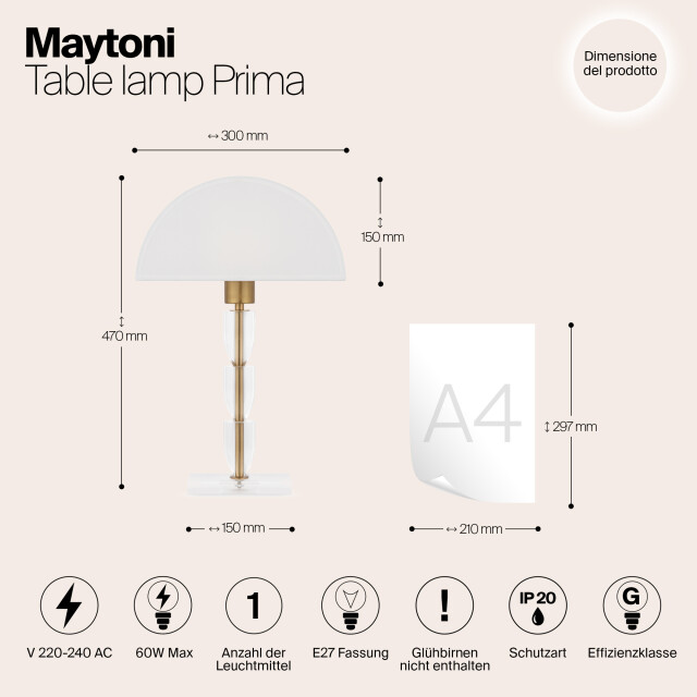Maytoni tafellamp prima messing 2994064 large