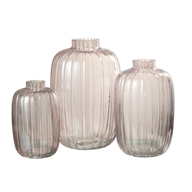 J-Line vaas strepen glas large 20.5x20.5x30cm 2997697 large