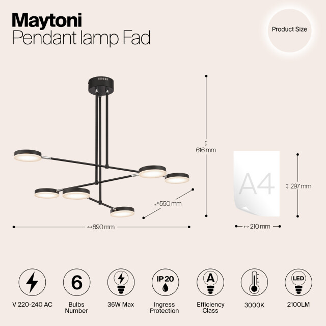 Maytoni hanglamp fad - 2994192 large