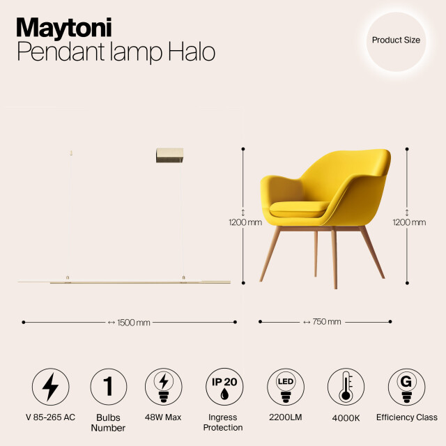 Maytoni hanglamp halo messing 2994259 large