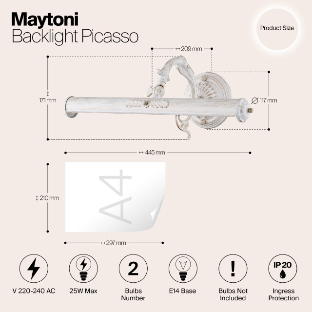Maytoni achtergrondverlichting picasso - 3173409 large