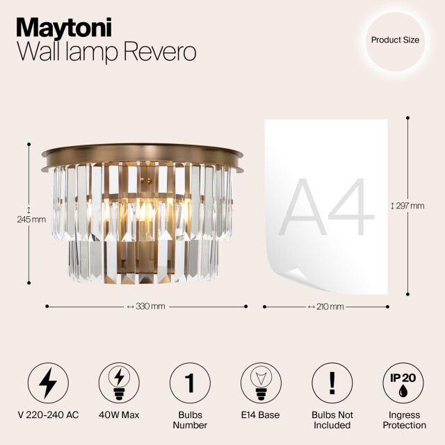 Maytoni wandlamp revero messing 2994121 large