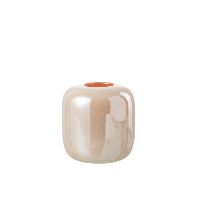 J-Line vaas julien glas oranje/ small 17x17x18cm 2997634 large