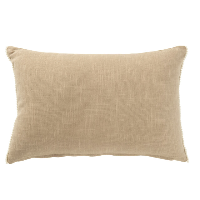 J-Line kussen bloemen borduurwerk katoen greige/creme 50x35x15cm 3065719 large