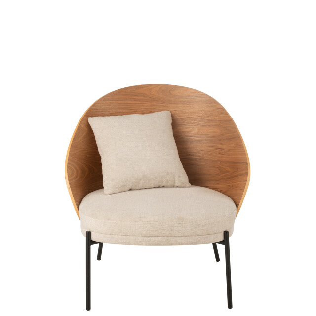 J-Line loungestoel lone multiplex/metaal /beige 77.4x71.8x81.8cm 3002356 large