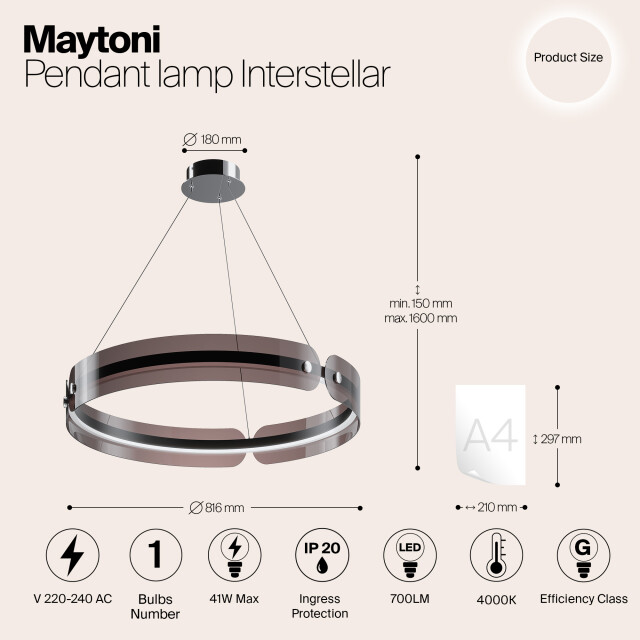 Maytoni hanglamp interstellar - Ø81,6 2994268 large