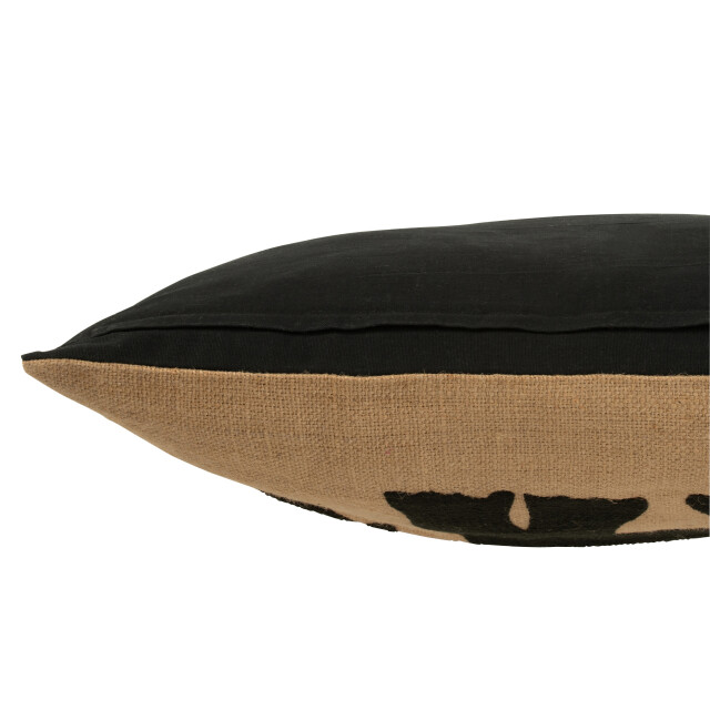 J-Line kussen olifant textiel naturel/zwart large 60x60x11.5cm 3065976 large