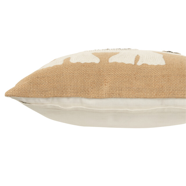 J-Line kussen olifant textiel naturel/wit small 45x45x10.5cm 3001350 large