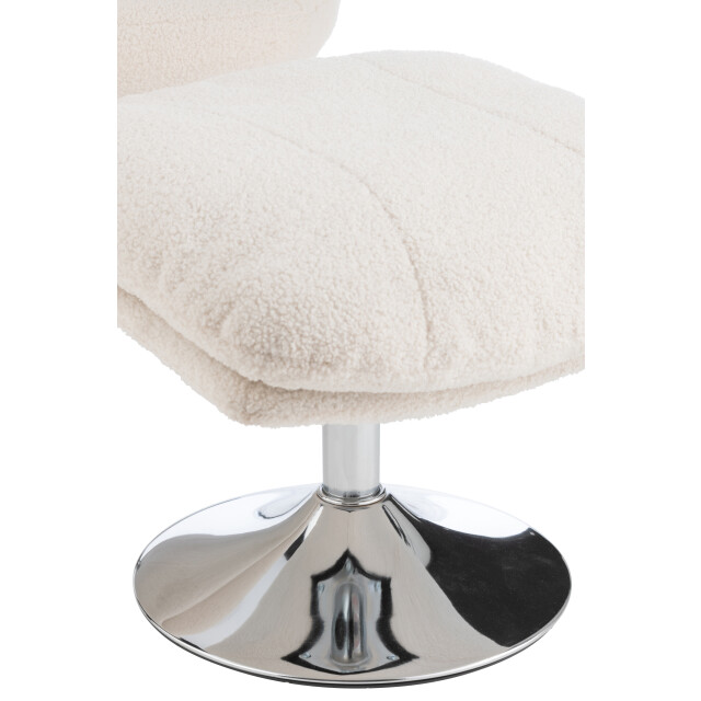J-Line relax zetel+ voetbank metaal/multiplex creme/zilver 88.5x83.5x83.5cm 3002361 large