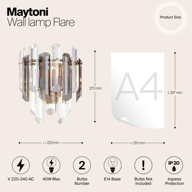 Maytoni wandlamp flare - 2994115 large