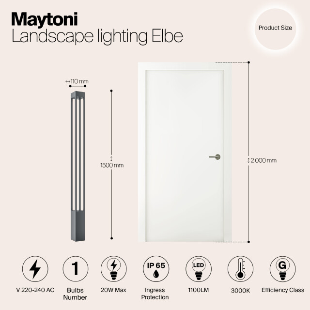 Maytoni Outdoor landschapsverlichting elbe grafiet 3004437 large