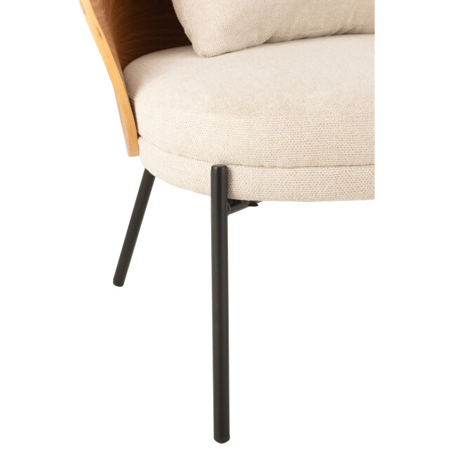 J-Line loungestoel lone multiplex/metaal /beige 77.4x71.8x81.8cm 3002356 large