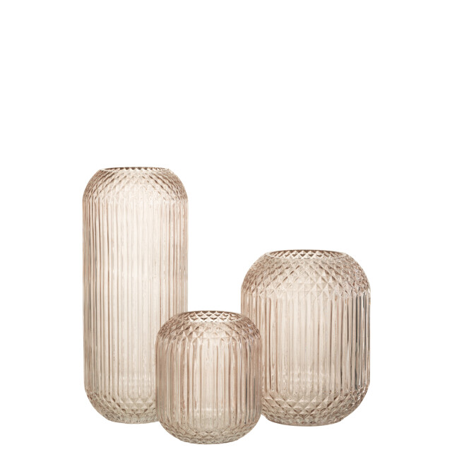 J-Line vaas yuan glas beige large 15.3x15.3x36cm 2998146 large