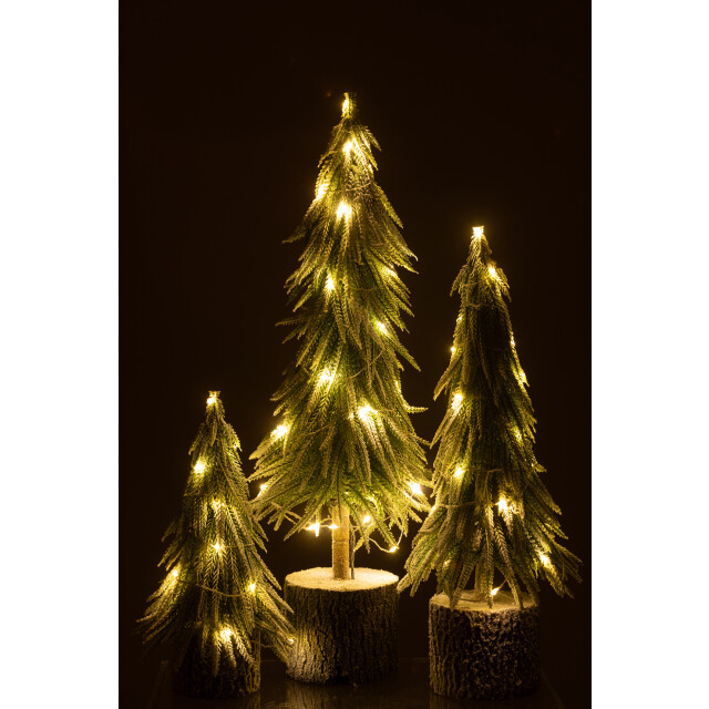 J-Line kerstboom a+led kunststof sneeuw large 13x13x60cm 3010032 large