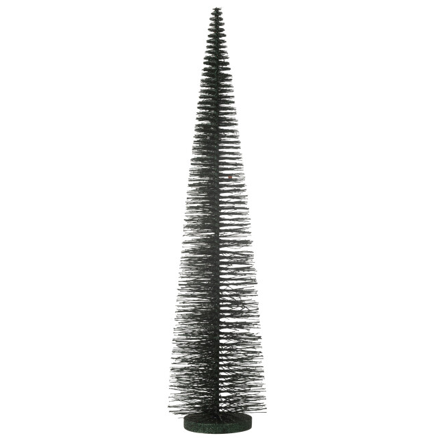J-Line kerstboom decoratief glitter plastiek donker large 15x15x61cm 3009850 large