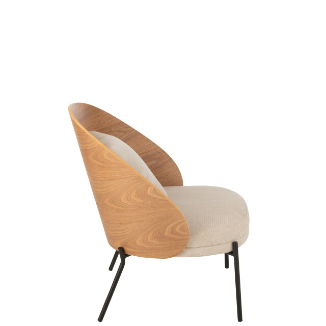 J-Line loungestoel lone multiplex/metaal /beige 77.4x71.8x81.8cm 3002356 large