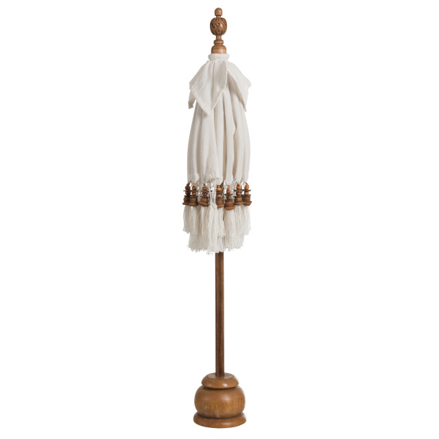J-Line parasol+voet+kwast katoen/hout bruin small 50x50x90.5cm 3003316 large