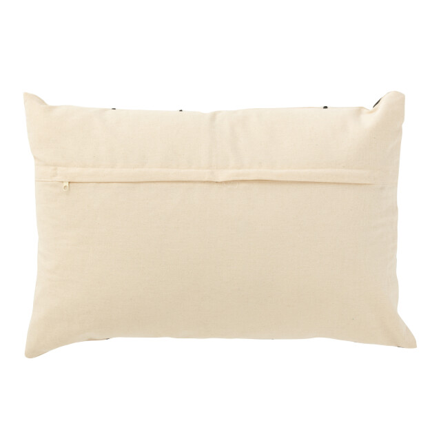 J-Line kussen gezichten katoen creme/bruin/zwart 68x40x12cm 3065974 large