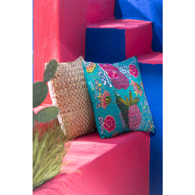 J-Line kussen vierkant 1 zijkant riet/textiel small 45x45x11cm 3001340 large
