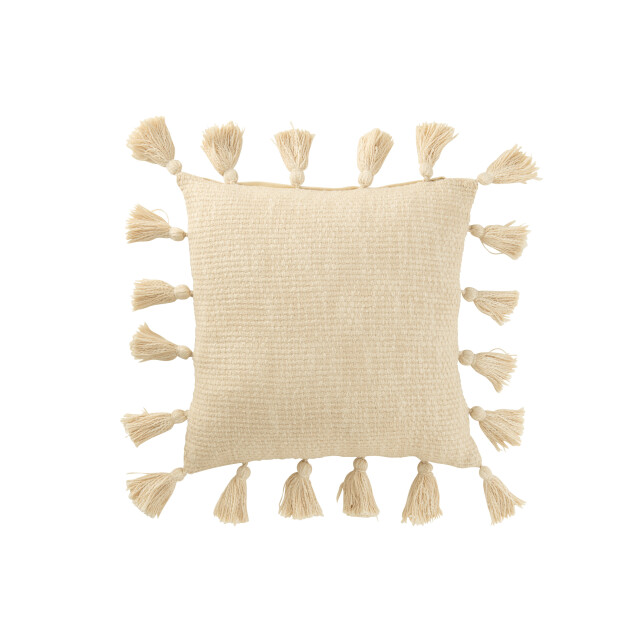 J-Line kussen gewoven kwasten katoen 45x45x15cm 3002484 large