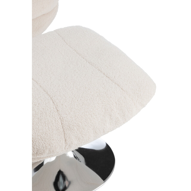 J-Line relax zetel+ voetbank metaal/multiplex creme/zilver 88.5x83.5x83.5cm 3002361 large