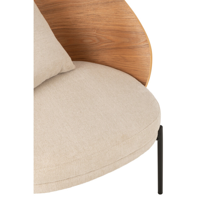 J-Line loungestoel lone multiplex/metaal /beige 77.4x71.8x81.8cm 3002356 large