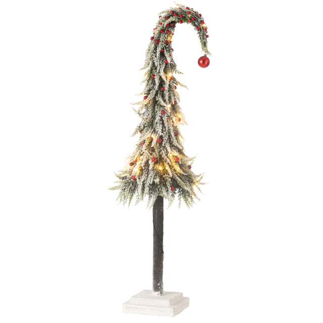 J-Line kerstboom muts+led kunststof sneeuw groen/ large 23x23x100cm 3010068 large