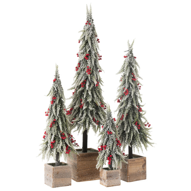 J-Line kerstboom+led kunststof sneeuw groen/ extra large 22x22x95cm 3010043 large