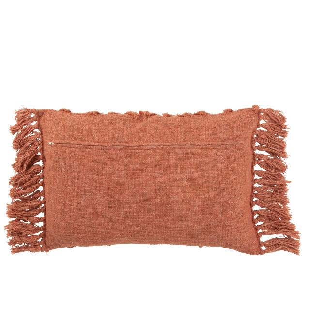 J-Line kussen kwastje katoen terracotta lang 78x37x14cm 3001379 large