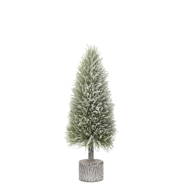 J-Line kerstboom b+led kunststof sneeuw medium 19x19x60cm 3010061 large