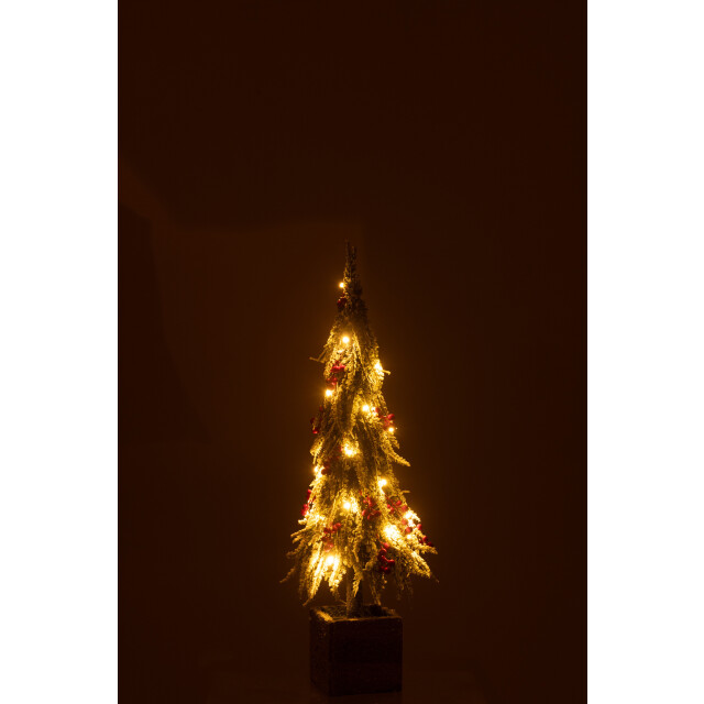 J-Line kerstboom+led kunststof sneeuw groen/ medium 16x16x60cm 3010037 large
