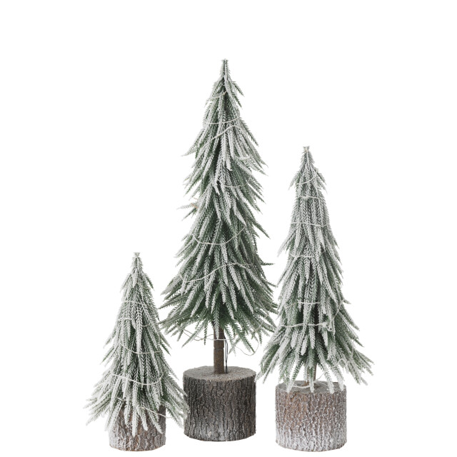 J-Line kerstboom a+led kunststof sneeuw large 13x13x60cm 3010032 large